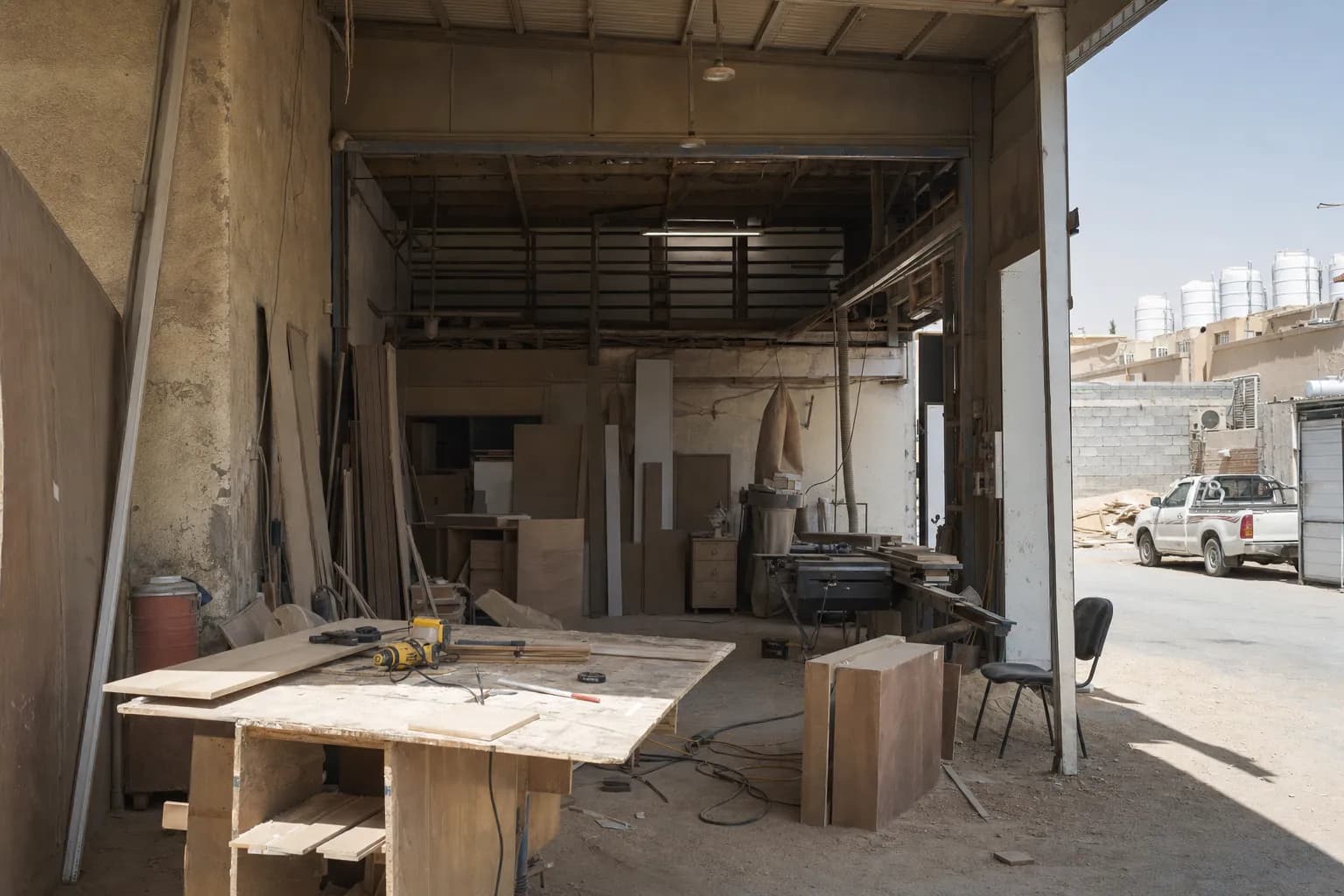A view of the Sidr Woodworks workplace